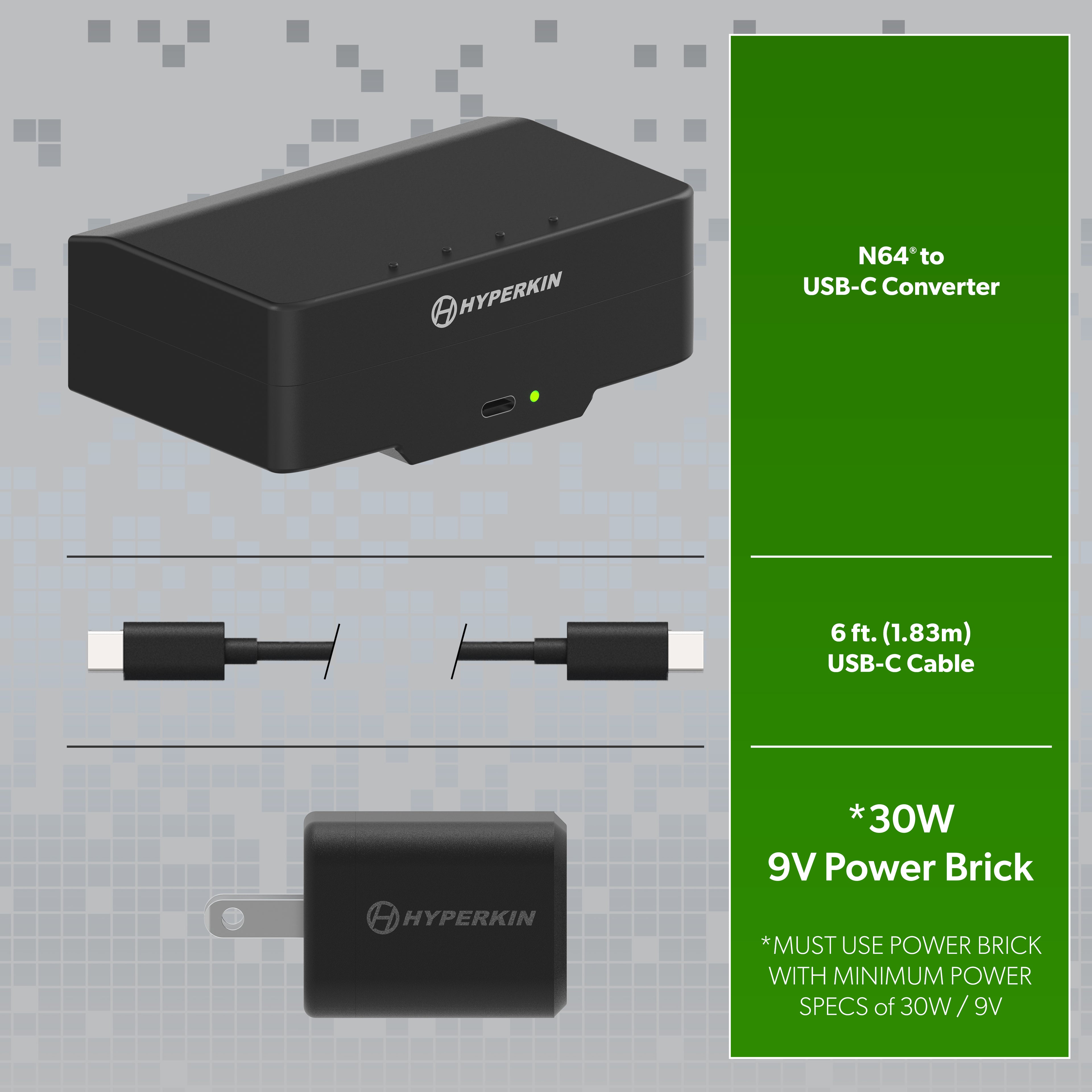 Hyperkin ShockLine USB-C Power Supply for N64