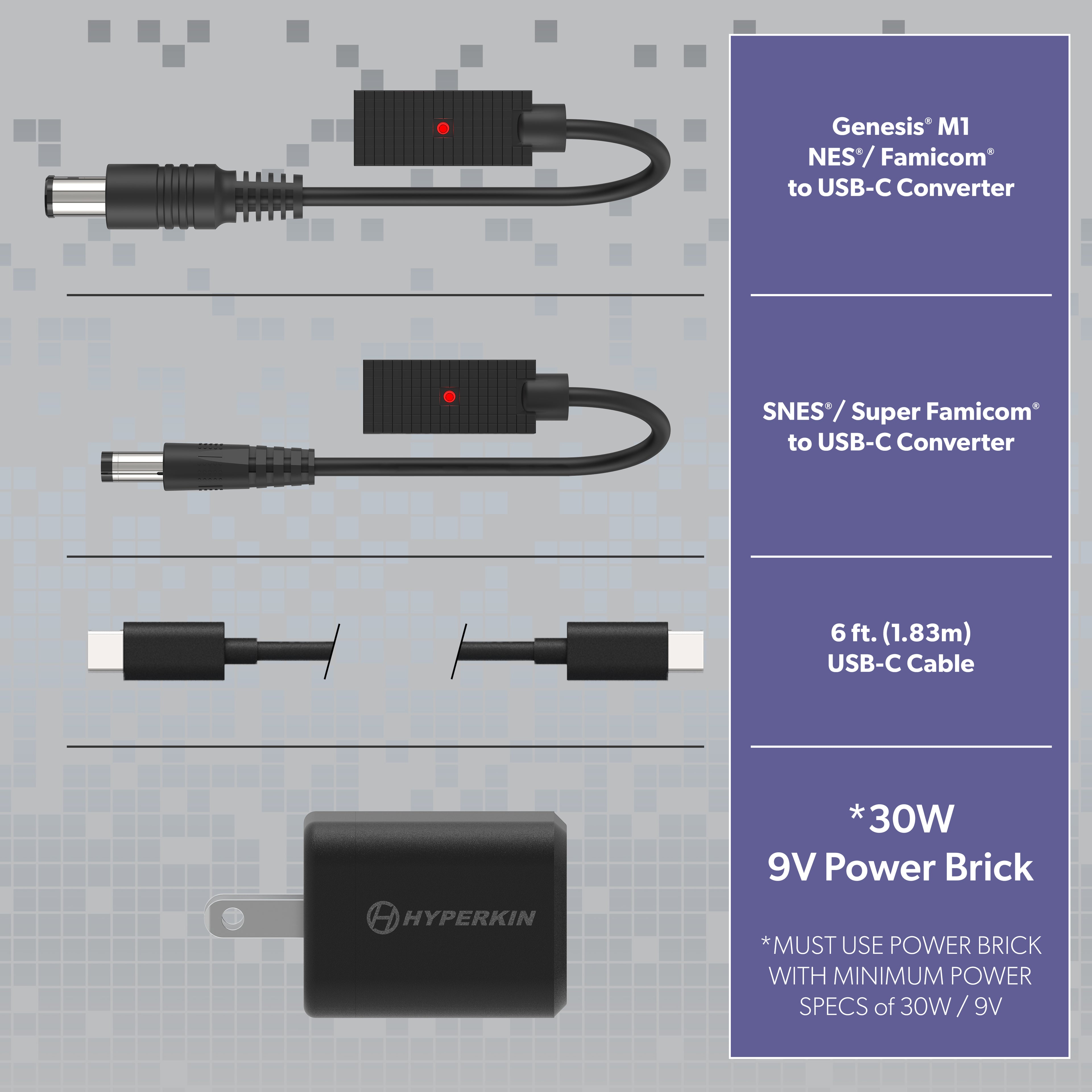 Hyperkin ShockLine USB-C Power Supply for Retro Consoles
