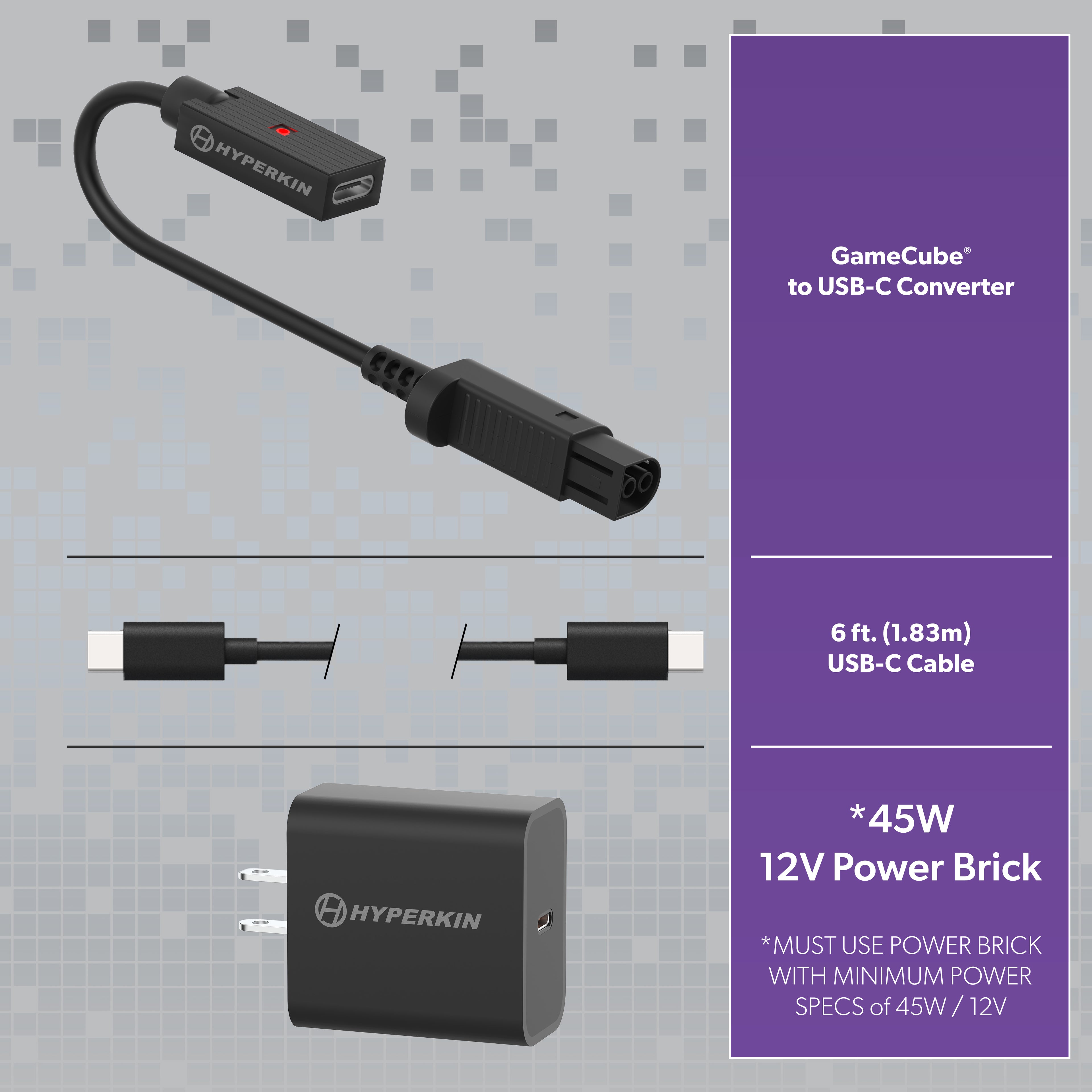 Hyperkin ShockLine USB-C Power Supply Kit for GameCube