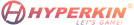 Hyperkin logo with gradient colors on a white background