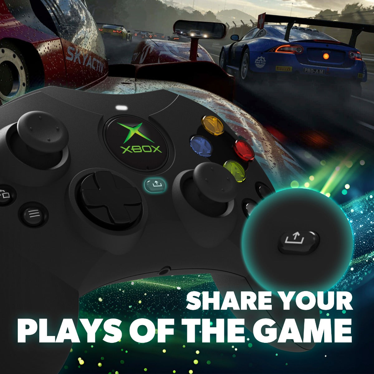 Hyperkin DuchesS XBOX controller with share button feature for recording and sharing gameplay on XBOX Series X S XBOX One and PC