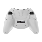 Back view of the white Hyperkin Xbox 20th Anniversary Duke Controller showing the textured grip and Duke logo