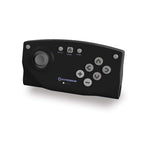 Hyperkin black game controller featuring joystick, SELECT, HOME, and START buttons, plus six directional and action buttons, ideal for retro gaming setups. Keywords: Hyperkin, game controller, joystick, SELECT button, HOME button, START button