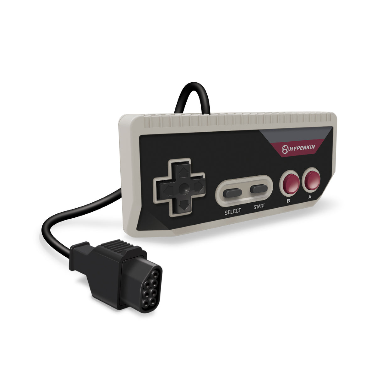Vintage-style gaming controller with cable on a white background, featuring Hyperkin branding.