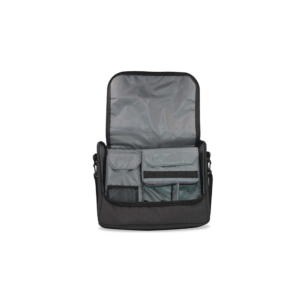 Open Hyperkin Switch Travel Bag showing the interior organizer pockets