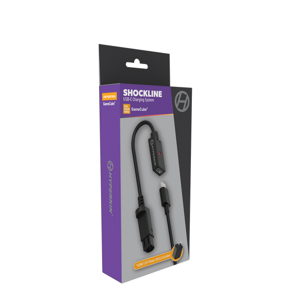 Hyperkin ShockLine USB-C charging cable kit retail packaging box for GBA SP and DS