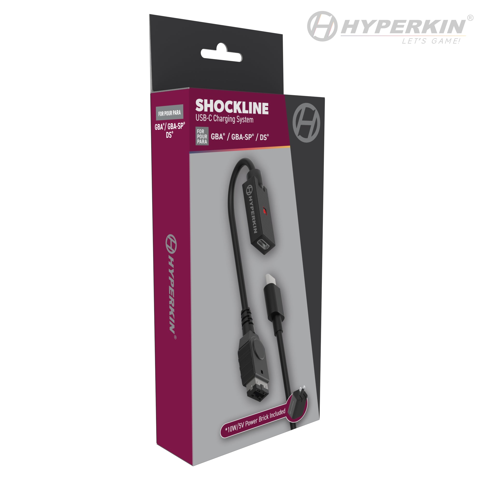 Hyperkin ShockLine USB-C Charging Cable Kit for GBA SP & DS