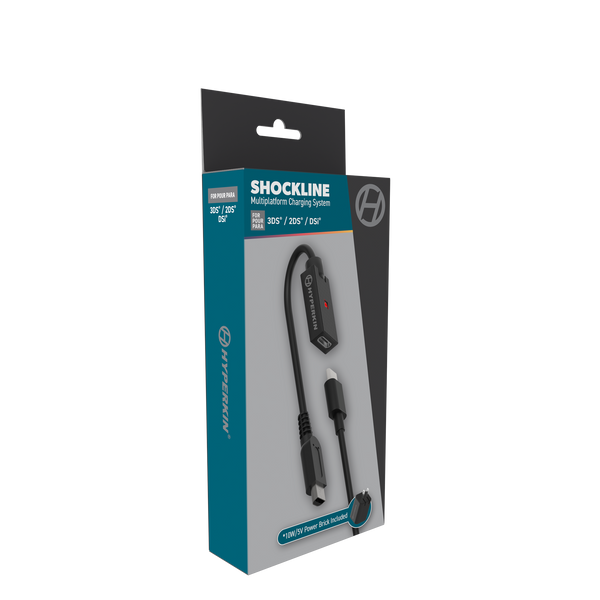 Hyperkin ShockLine USB-C charging cable kit retail packaging box for 3DS, 2DS, and DSi