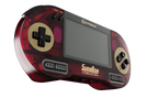 Hyperkin SupaBoy Portable in crimson, translucent red handheld SNES console front view with screen on