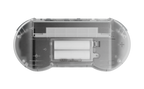 Back view of the translucent Hyperkin SupaBoy Prime portable console showing the internal battery compartment