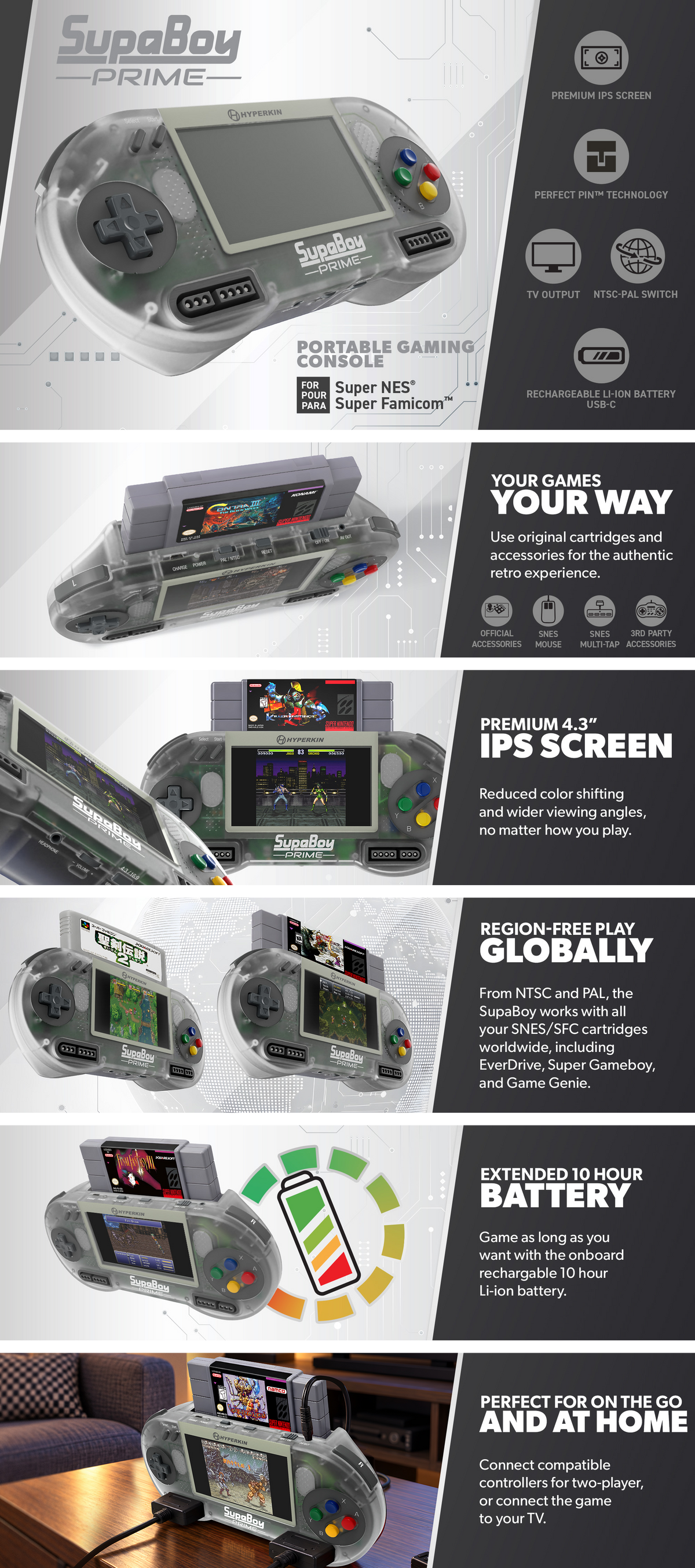 Hyperkin SupaBoy Portable - Prime | Handheld SNES Console
