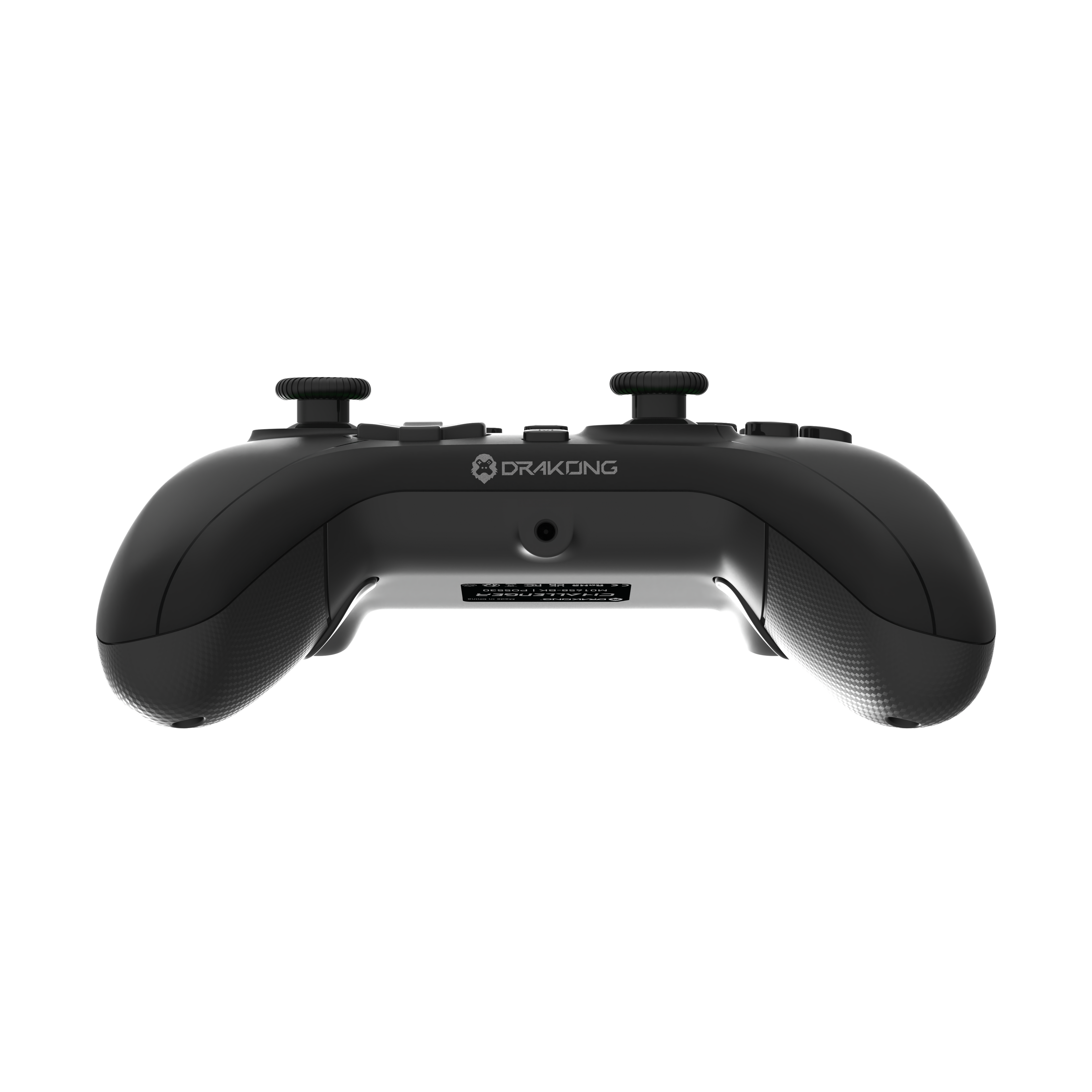 Bottom rear view of Drakong Challenger wired XBOX controller showcasing textured ergonomic grips, durable construction, and comfortable design for XBOX Series X|S, XBOX One, and Windows PC gaming