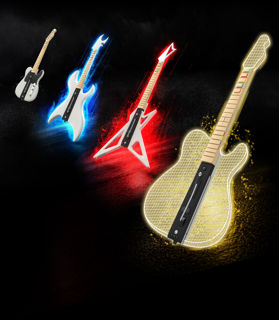 Four InfinaKore controllers with different swappable bodies