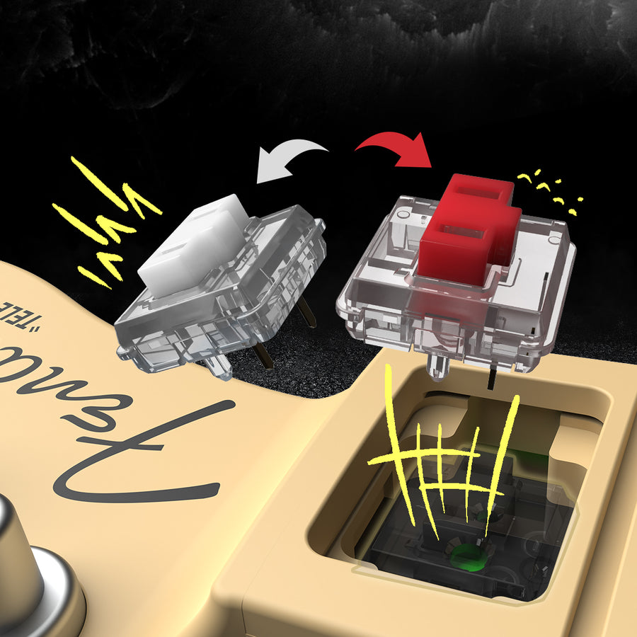 Swapping clicky and quiet key switches
