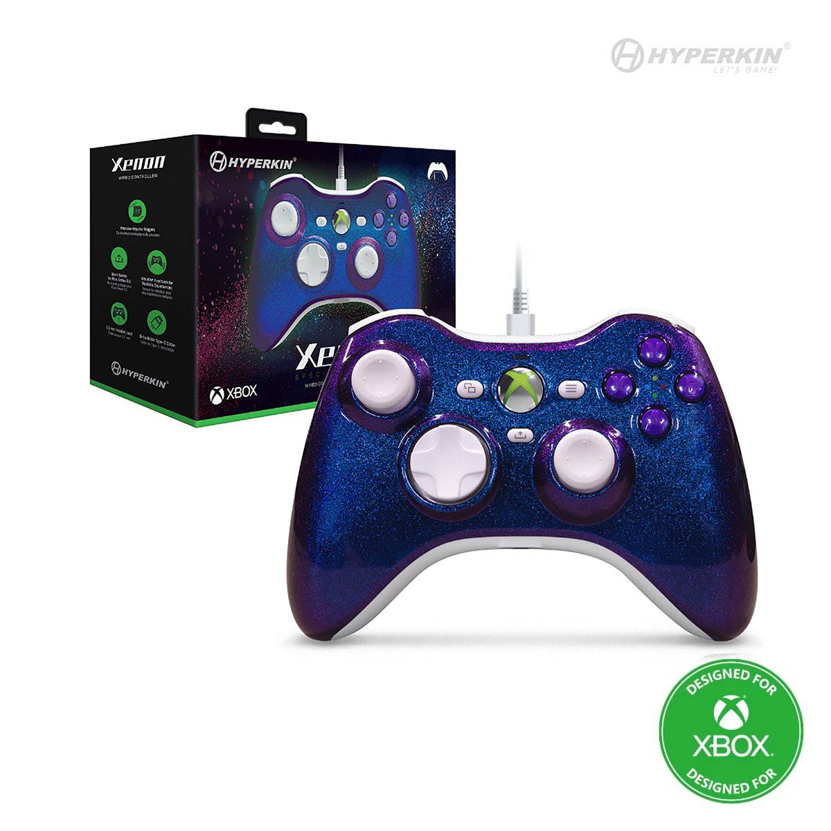 Twilight Galaxy Wired Xbox 360 Box & Controller