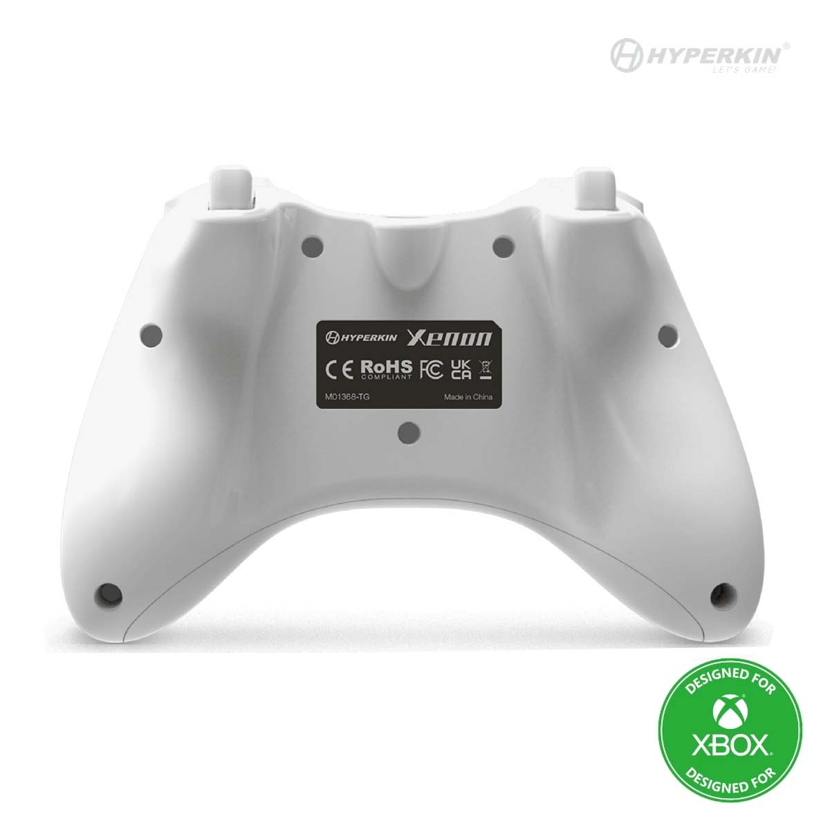 White Wired Xbox 360 Controller Backside