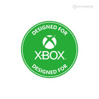 Green 'Designed for Xbox' badge with Xbox logo, associated with Hyperkin Duke controller compatibility for Xbox systems.
