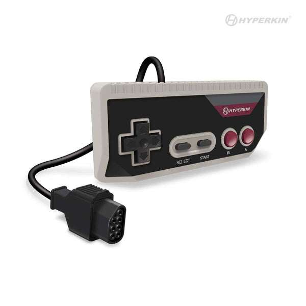 Vintage-style gaming controller with cable on a white background, featuring Hyperkin branding.